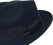 B&S Premium Doyle - Teardrop Fedora Hat - 100% Wool Felt - Crushable for Travel - Water Resistant - Unisex