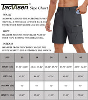 Men'S Shorts Quick Dry Cargo Shorts Elasticated Waist Outdoor Hiking Shorts with Zip Pockets