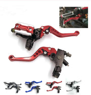 Universal 7/8 Inch 22Mm Motorcycle Brake Clutch Lever Motorbike Handlebar Brake Master Cylinder Reservoir Brake Levers Set for Dirt Bike Scooters Red