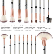 Makeup Brushes  Makeup Brushes Sets Professional 18 Pcs Make up Brushes Premium Synthetic Foundation Brushes Blending Face Powder Blush Eyeshadow Eyeliner Make up Brush Kit with PU Leather Bag