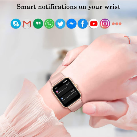 Smart Watch for Women, 1.83" Fitness Watch with Blood Oxygen Heart Rate Sleep Monitor, 24 Sport Modes, IP68 Waterproof, Weather, Pedometer, Notifications, Smartwatch for Android Ios