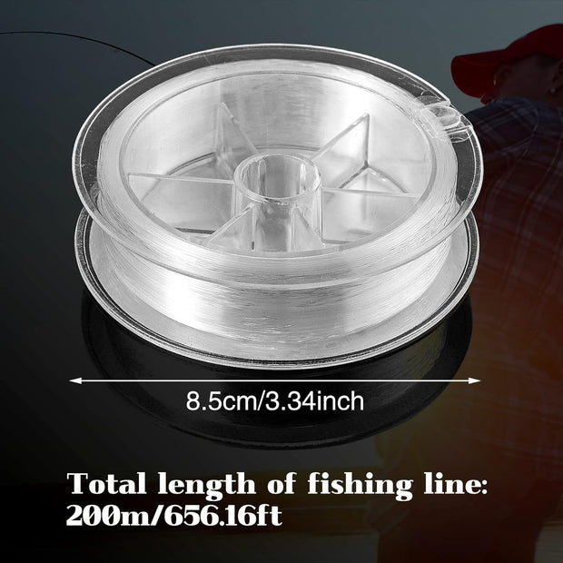 200 M Fishing Line, 0.4Mm Nylon Fishing Wire 6.0 Spool Clear Monofilament Line Invisible Fishing Wire for Fishing Hanging Crafts