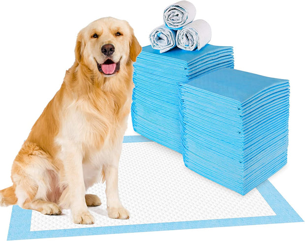 Rcruning-Eu 100 PACK Puppy Training Pads for Dog Pet Pee Absorbent Toilet Pee Wee Mat anti Slip Leakproof (100 PACK-45 * 33CM)