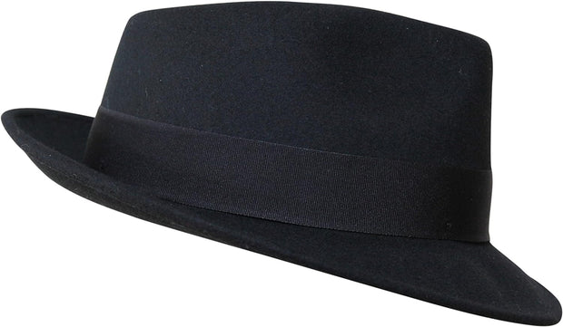 B&S Premium Doyle - Teardrop Fedora Hat - 100% Wool Felt - Crushable for Travel - Water Resistant - Unisex