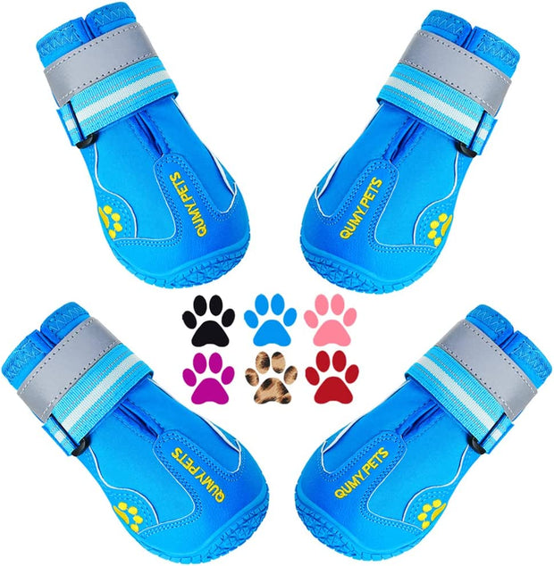 Dog Shoes for Large Dog, Medium Dogs Boots & Paw Protectors for Winter Snowy Day, Summer Hot Pavement, Waterproof in Rainy Weather, Outdoor Walking, Indoor Hardfloors anti Slip Sole Black Size 6