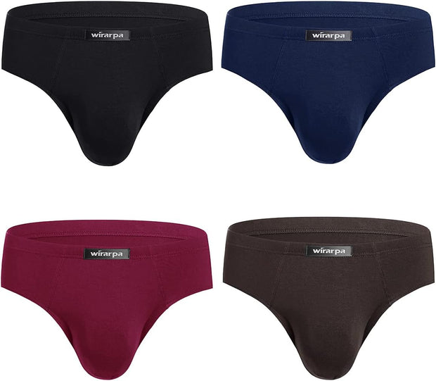 Men'S Modal Briefs Underwear Soft Microfibre Underpants No Front Silky Touch Slips Covered Waistband Multipack