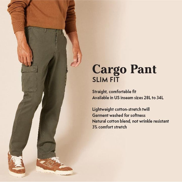 Men'S Slim-Fit Stretch Cargo Trouser