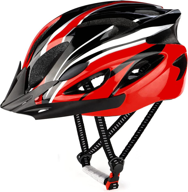 Cycle Helmet, Lightweight Bicycle Helmet, Adjustable Mountain & Road Bike Helmets for Adults, 8 Vents with Adjustable Strap & Detachable Visor for Mens Womens(Head Size58-62Cm)