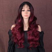 Lace Front Wig Synthetic 26 Inches 13X4 Lace Wavy Wig Free Part Wig for Women Heat Resistant Fiber