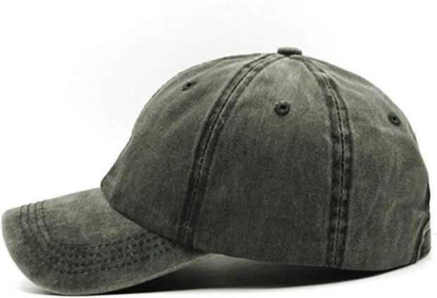 Men Women Washed Cotton Low Profile Distressed Vintage Baseball Cap Plain Adjustable Dad Hat