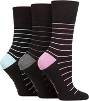 SOCKSHOP Ladies Soft Top Patterned and Striped Soft Breathable Bamboo Socks in a Multipack of 3