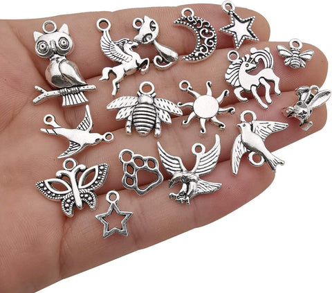 Wholesale Bulk Lots 200Pcs Tibetan Silver Charms Pendant Fitting for DIY Necklace Bracelet Earrings Jewellery Making Accessories WM332