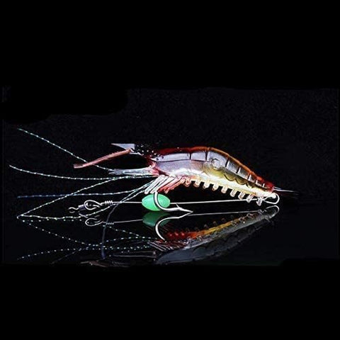 5Pcs Soft Luminous Shrimp Lure Set, 5 Colors Shrimp Bait Shrimp Lures Fishing Kit Fishing Bait with Hooks Beads Fishing Tackles for Freshwater Saltwater Bass Trout Catfish Salmon