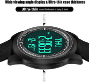 Mens Watches Waterproof for Sports Digital Watch for Men Ultra-Thin & Wide Angle Vision Military Watch, Countdown Dual Time Split Time Stopwatch Backlight Alarm