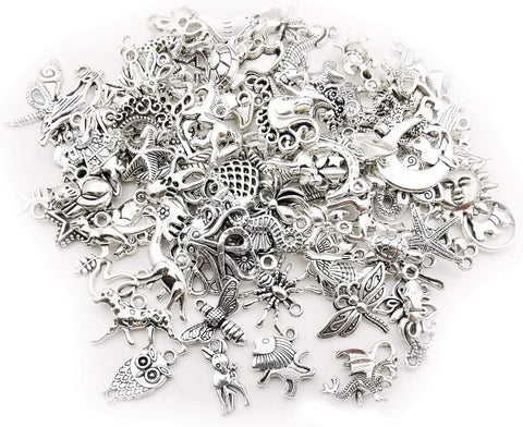 Wholesale Bulk Lots 200Pcs Tibetan Silver Charms Pendant Fitting for DIY Necklace Bracelet Earrings Jewellery Making Accessories WM332