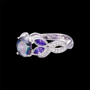 Rainbow Topaz Sapphire Anniversary July Gemstone Birthstone Rings in Sterling Silver Size J 1/2-T 1/2