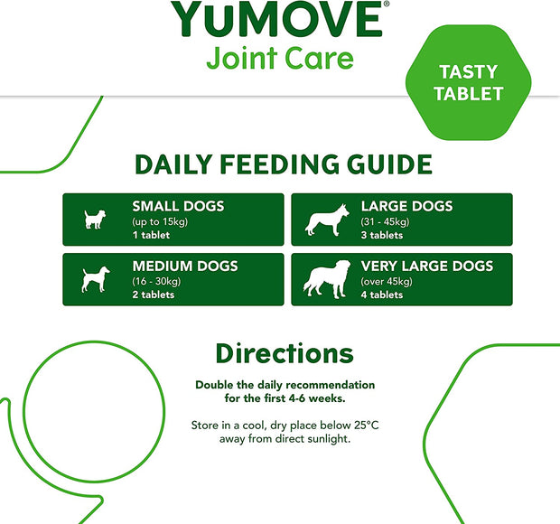 Yumove Adult Dog | Joint Supplement for Adult Dogs, with Glucosamine, Chondroitin, Green Lipped Mussel | Aged 6 to 8 | 300