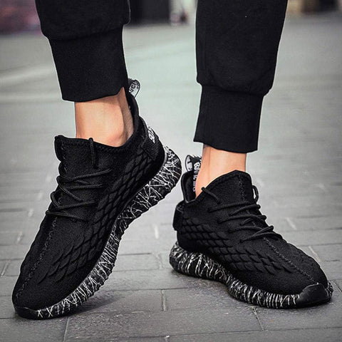 New Man Casual Shoes Fashion Men Sneakers Lace-Up Men Vulcanize Shoes Comfortable Autumn Flat Shoes Male-M06Black_8.5