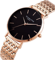 Women Men Couple Watches Analog Quartz Detachable Genuine Leather Strap/Stainless Steel Mesh Band