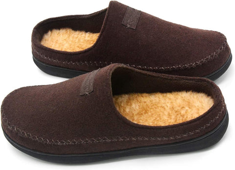 Men'S Fuzzy Warm Memory Foam Moccasin House Slippers Indoor Outdoor