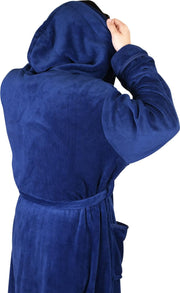 Luxury Men’S Hooded Dressing Gown | Super Soft Men’S Fleece Robe | Cozy Hooded Plush Loungewear