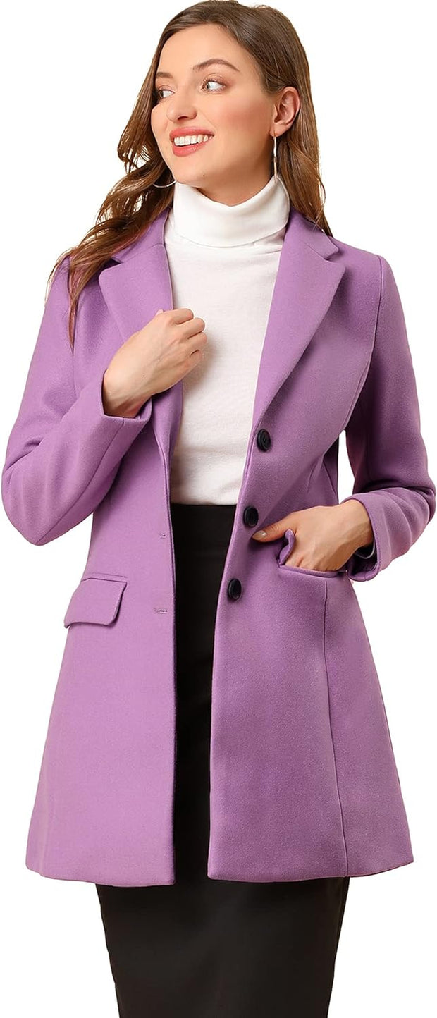 Winter Coats for Women, Single Breasted Notched Lapel, Winter Outwear