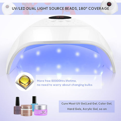 Led UV Nail Lamp 54W Nail Dryer Gel Nail Curing Lamp UV Light for Gel Nails Polishes with USB 3 Timer Auto Sensor