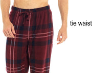 2 Pack Mens Fleece Check Pyjamas Lounge Pants Bottoms