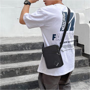 Mens Shoulder Bag Nylon and Oxford Crossbody Bag, Messenger Bag with Zipper and Adjustable Strap