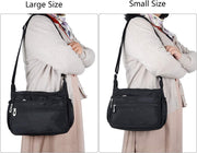 Womens Shoulder Bag Multi Pocket Crossbody Bag Waterproof Tote Handbag Travel Purse Lightweight Messenger Bag for Casual Sport School Hiking Travel, 2 Size (L, Black)