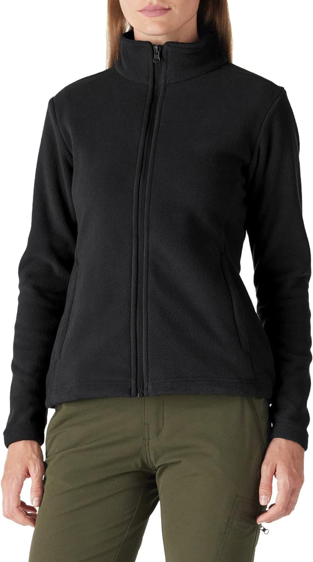 Womens Fleece Jackets Ladies Lightweight Warm Full Zip Coat Soft Outerwear Running Jacket with 4 Large Pockets