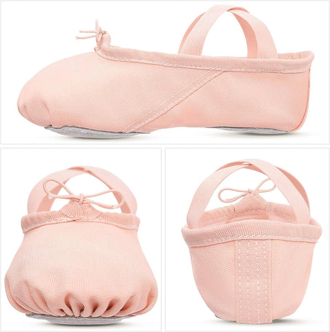 Ballet Shoes Ballet Dance Shoes Split Leather Sole Canvas Yoga Gymnastic Shoes for Girls Women Kids Children'S Adults …