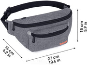 Men'S Women'S Sports Jogging Walking Waist Bag, Grey, Free Size