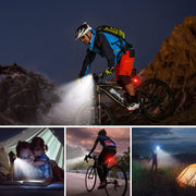 Bike Lights Set, Rechargeable Super Bright Bicycle Lights, Runtime 8+ Hours, 6 Lighting Modes, Waterproof Bike Front Head Light and Back Tail Rear Light Reflectors for All Bike,Mountain