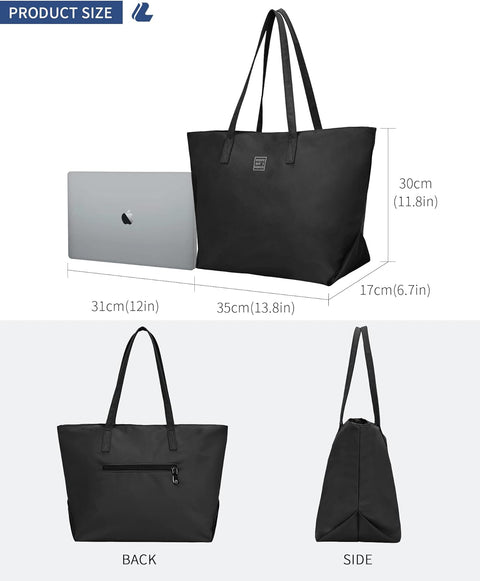 Tote Bags for Women,19.3 Inch Water Resistant Large Capacity Shoulder Bags with Zip and Pockets,Casual Shopping Bag for School Teacher and Laptop