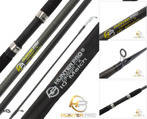 10Ft Carbon Match Float Coarse Fishing Rod Carbon Black & Bag