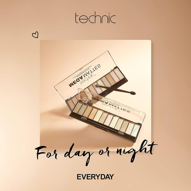 Mega Mattes Nude Eyeshadow Palette - 12 Pigmented, Professional, Long Lasting, Easy to Apply and Blendable Matte Shades for the Perfect Look for Day or Night 18G