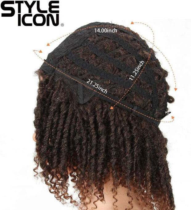 6" Short Dreadlock Wig Twist Wigs for Black Women Short Curly Synthetic Wigs (6", TT1B/30)