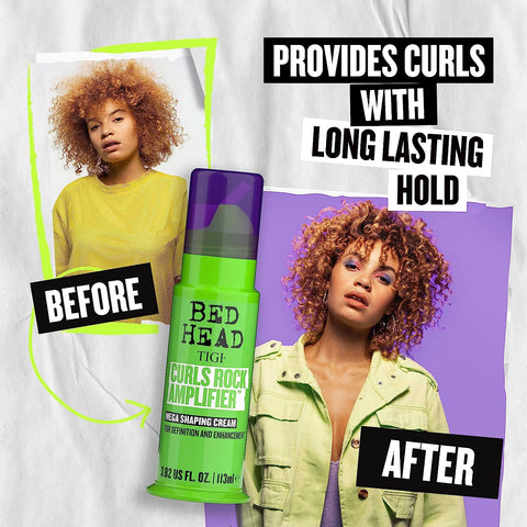 Bed Head by  | Curls Rock Amplifier Curly Hair Cream | anti Frizz Hair Products for Beautifully Defined Curls | Hair Styling Product for Curly or Wavy Hair | 113Ml