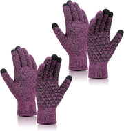 Winter Warm Gloves, Touchscreen Knitted Gloves, anti Slip Thermal Windproof Driving Running Cycling Gloves for Men Women