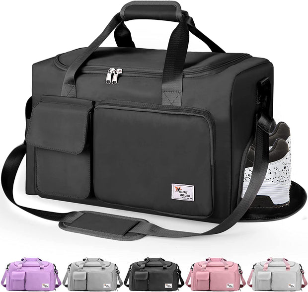 Travel Bag Sport Duffel Bag,Gym Tote Bag, Large Capacity Portable Foldable Travel Lightweight Waterproof Overnight Bag, Carry Luggage Bag for Weekender Sports, Gym, Vacation for Men Women (Gray)