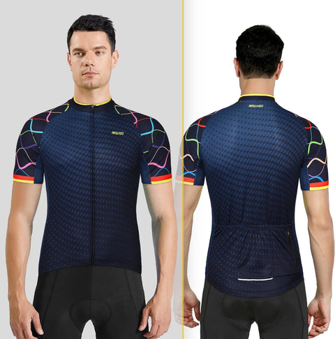 Mens Cycling Jersey Short Sleeves MTB Jersey Bright Bike T-Shirt Breathable Cycle Top ZY84