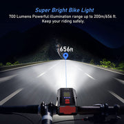 Bike Lights Set, Rechargeable Super Bright Bicycle Lights, Runtime 8+ Hours, 6 Lighting Modes, Waterproof Bike Front Head Light and Back Tail Rear Light Reflectors for All Bike,Mountain