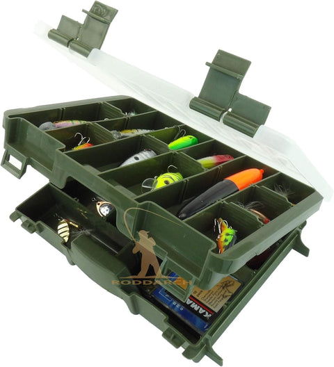 Twin Tray Fishing Tackle Box for Sea or Coarse Fishing Tackle