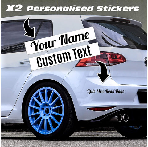 Text Car Sticker Personalised Name Decal Lettering Stickers Van Sign Writing Window Bumper Vehicle Shop Vinyl Decals