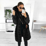 Women Faux Fur Coat Hooded Breathable Cardigan Jackets Baggy down Jackets Thicked Longline Warm Winter Peacoats Outdoor Outwear Cardigan 2023 Winter Oufits