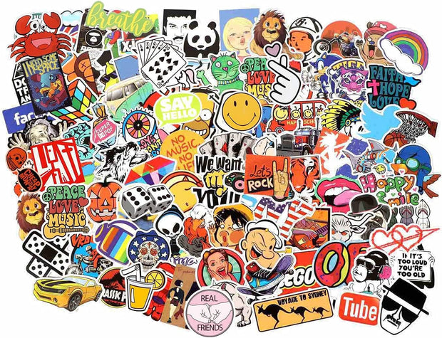 Cool Random Stickers Pack 55-500Pcs Laptop Stickers Bomb Vinyl Stickers Variety for Computer Skateboard Luggage Car Motorcycle Bike Decal for Teens Adults Kids