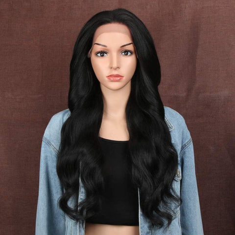 Lace Front Wig Synthetic 26 Inches 13X4 Lace Wavy Wig Free Part Wig for Women Heat Resistant Fiber