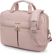 Laptop Bag, 15.6 Inch Briefcase for Women Large Laptop Case Computer Bag Office Travel Business, Pink