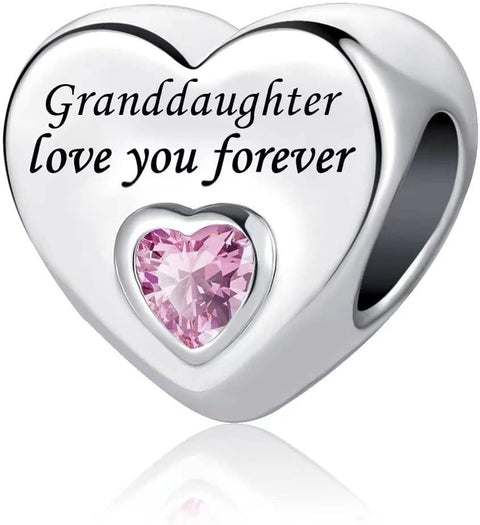 Jewelry Women Girls Love You Forever Heart Birthday Bead Charms for Mum Sister Grandma Daughter Auntie Wife Dad